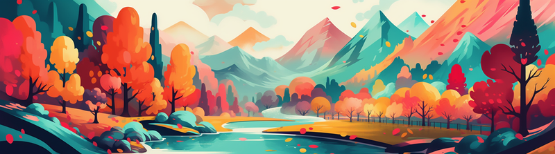 黄色树林绿色群山手绘背景,插画/手绘图,插画/手绘图库,插画/手绘图下载,插画/手绘